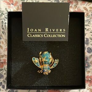 Joan Rivers STARFISH BEE PIN Brooch Enameled Gold Blue Crystal